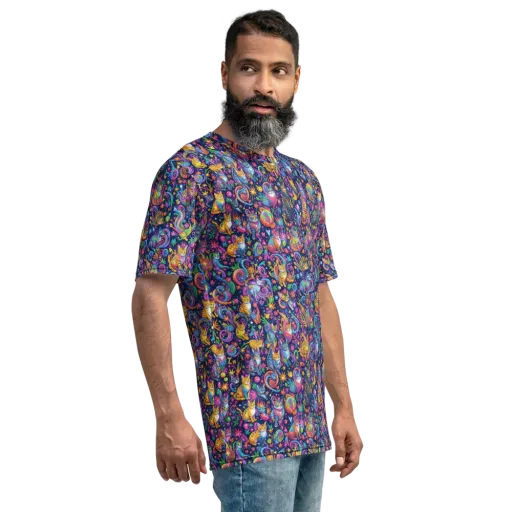 Galactic Whiskers on a Men's Crew Neck T-Shirt