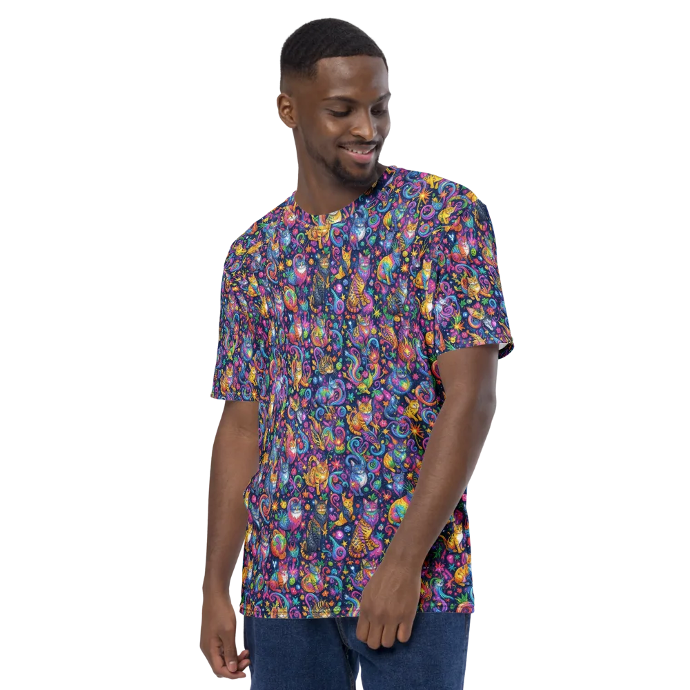 Galactic Whiskers on Men's Crew Neck T-Shirt — Left
