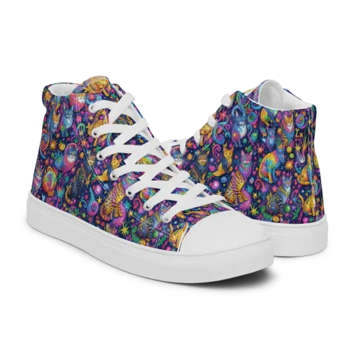 Galactic Whiskers on a Men's High Top Canvas Shoes