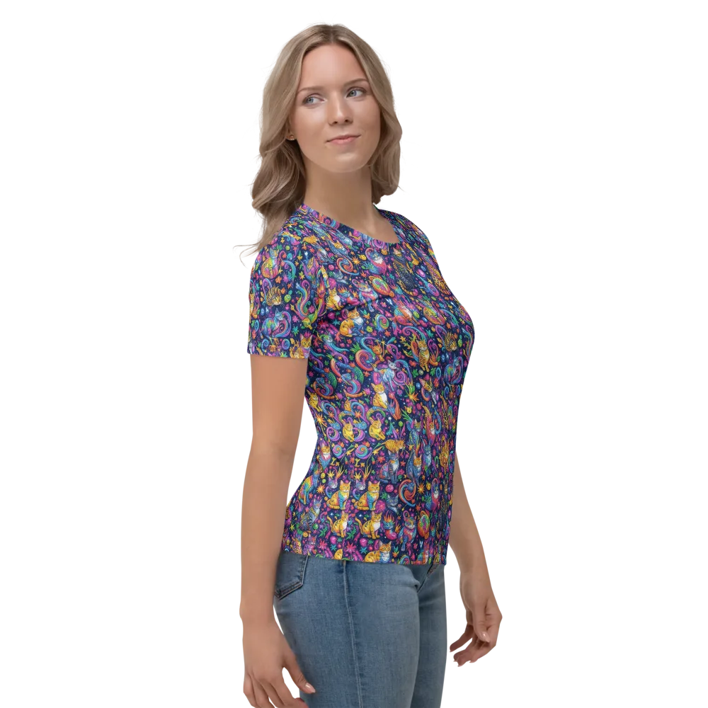 Galactic Whiskers on Women's Crew Neck T-Shirt — Right
