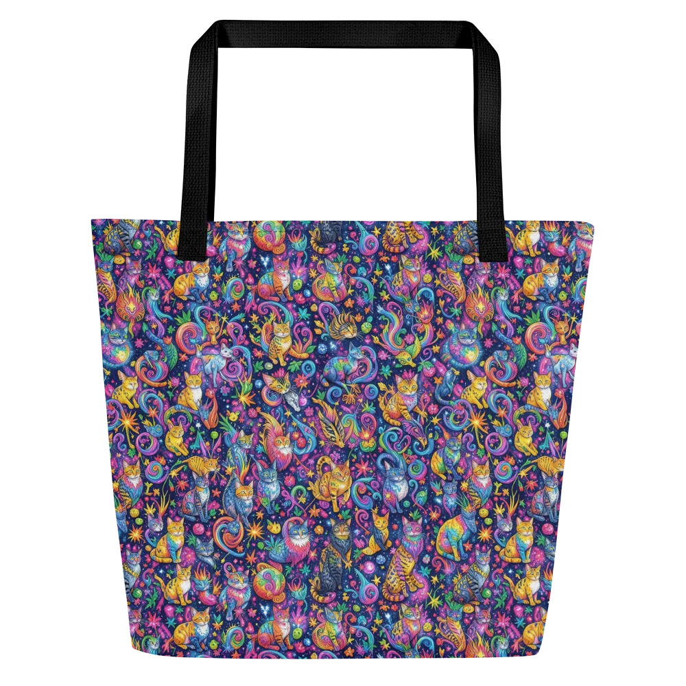 Galactic Whiskers on Large Tote Bag W/ Pocket — Front