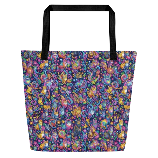 Galactic Whiskers on a Large Tote Bag W/ Pocket