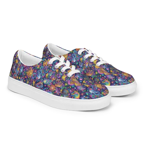 Galactic Whiskers on a Men's Lace-Up Canvas Shoes