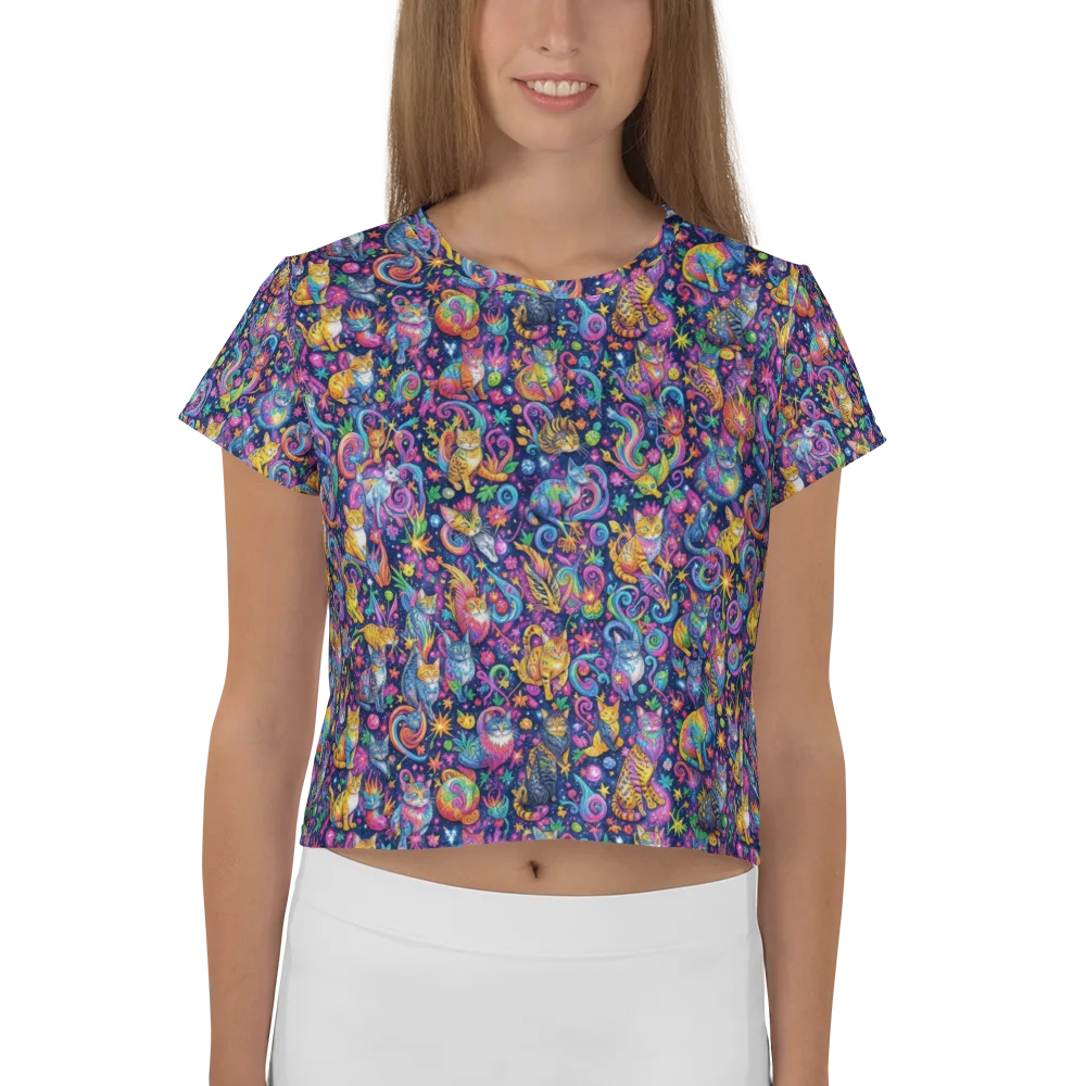Galactic Whiskers on Crop Tee — Front