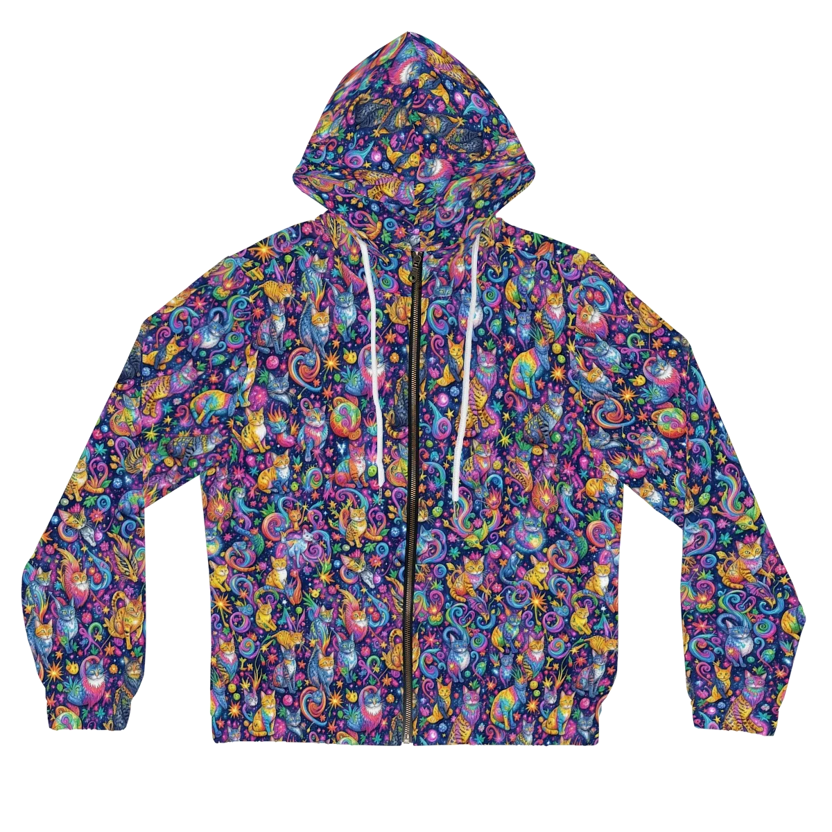 Galactic Whiskers on Women's Full-Zip Hoodie — Front
