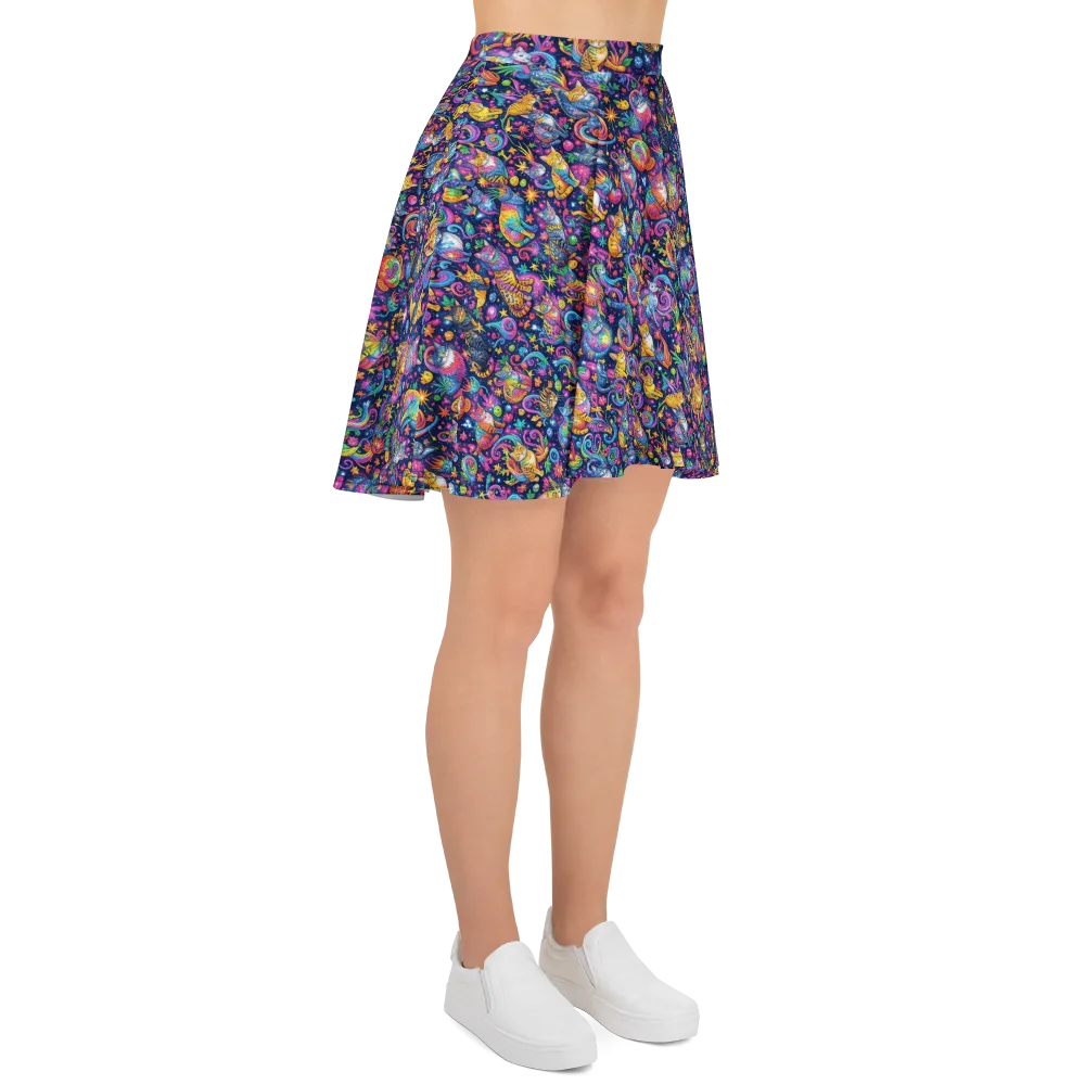 Galactic Whiskers on Skater Skirt — Right