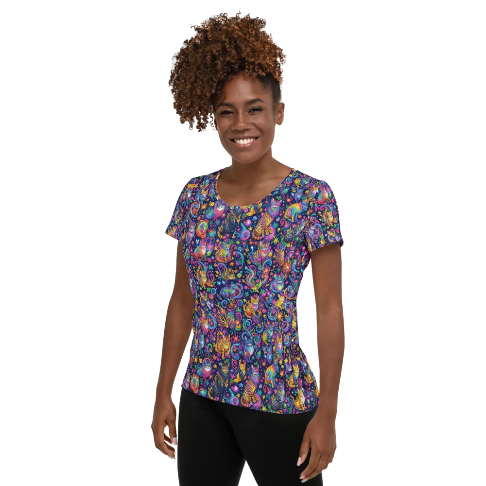 Galactic Whiskers on Women's Athletic T-Shirt — Left