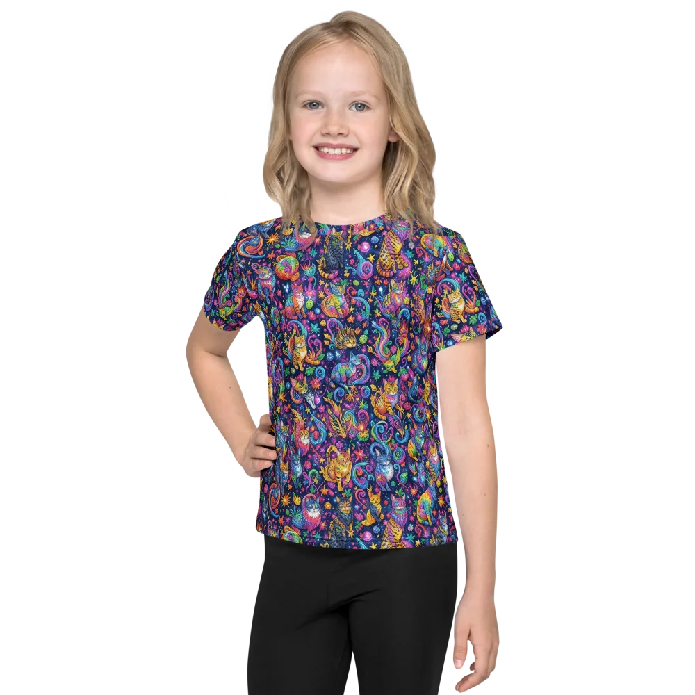 Galactic Whiskers on Kids Crew Neck T-Shirt — Front