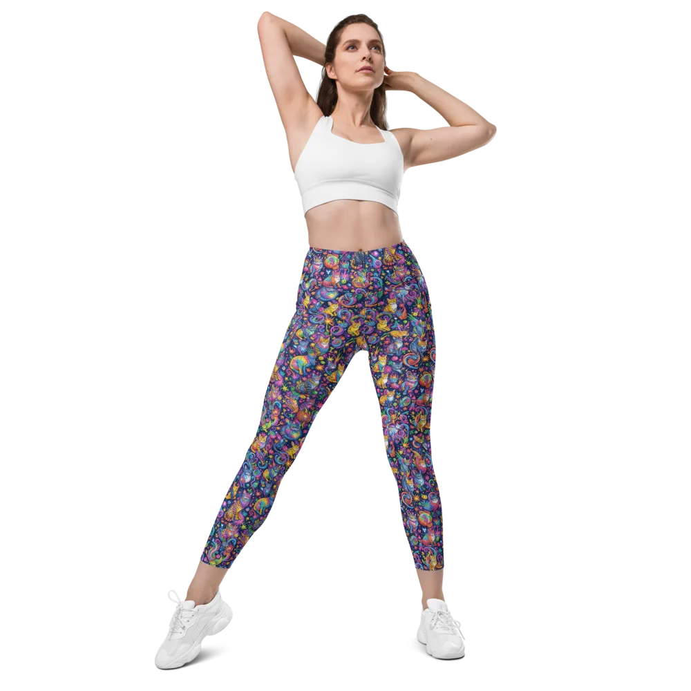 Galactic Whiskers on Leggings with Pockets — Front