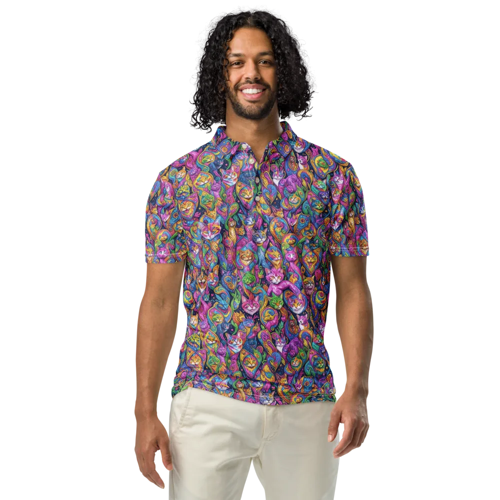 Prismatic Catacomb on Men's Slim Fit Polo Shirt — Front