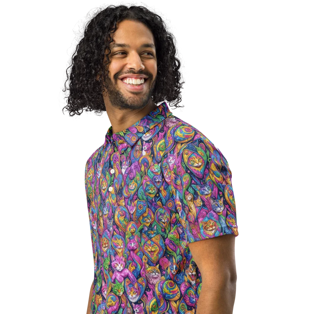 Prismatic Catacomb on Men's Slim Fit Polo Shirt — Left Front