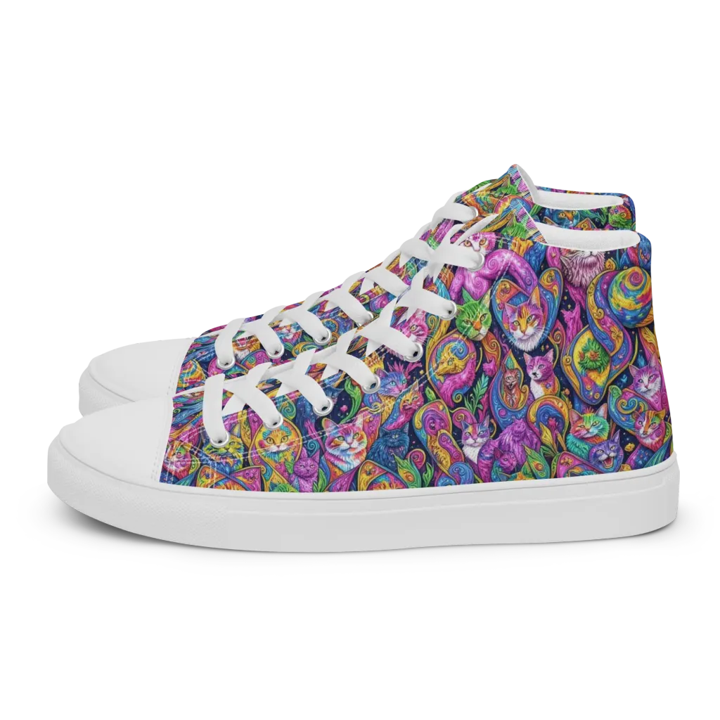 Prismatic Catacomb on Men's High Top Canvas Shoes — Left