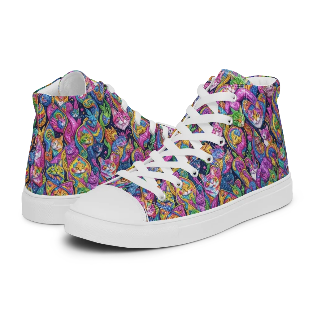Prismatic Catacomb on Men's High Top Canvas Shoes — Left