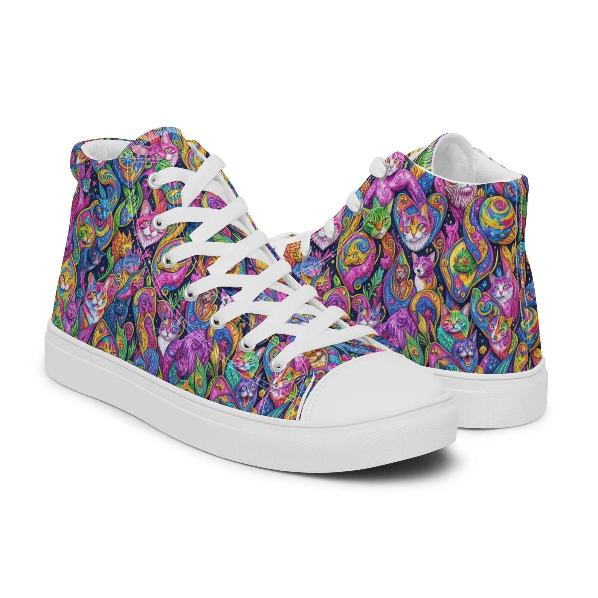 Prismatic Catacomb on Men's High Top Canvas Shoes — Right