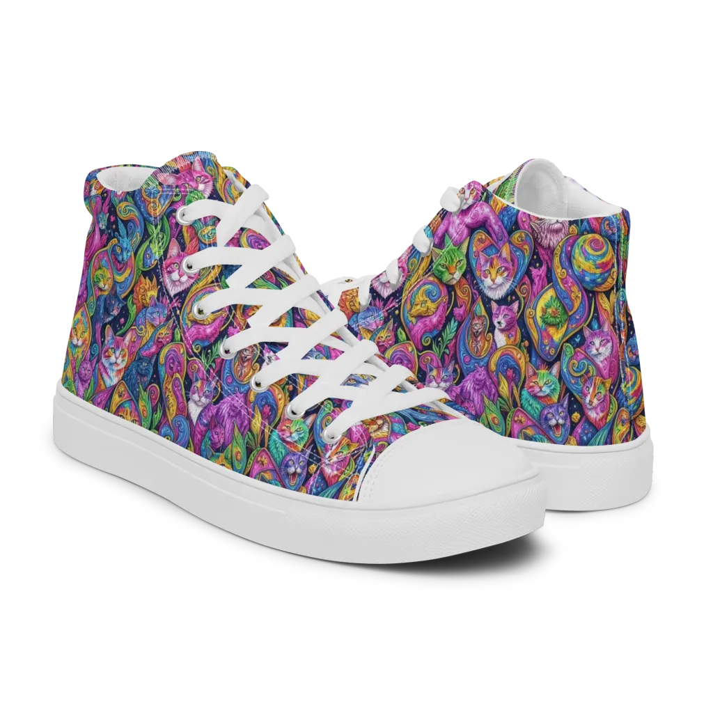 Prismatic Catacomb on Men's High Top Canvas Shoes — Right