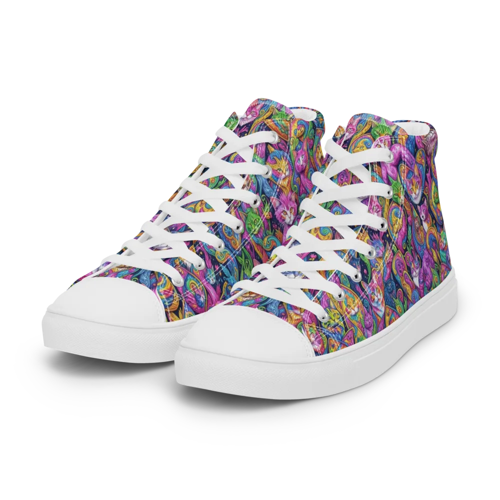Prismatic Catacomb on Women's High Top Canvas Shoes — Left Front