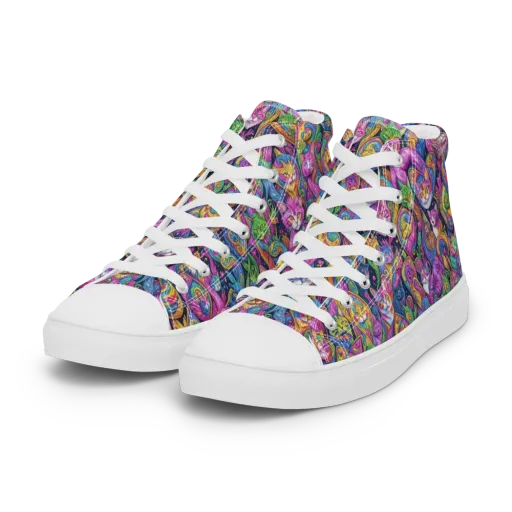 Prismatic Catacomb on a Women's High Top Canvas Shoes