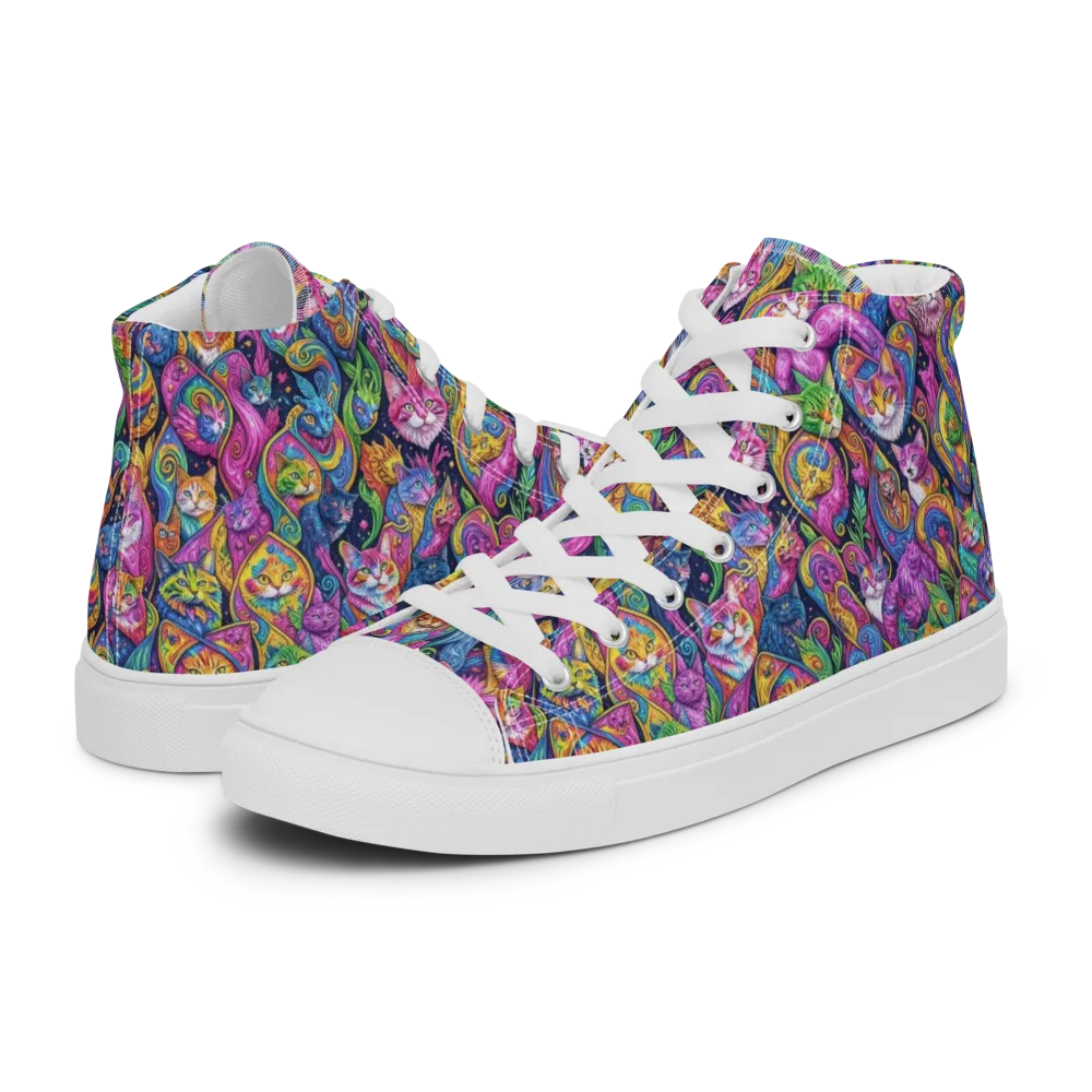 Prismatic Catacomb on Women's High Top Canvas Shoes — Left