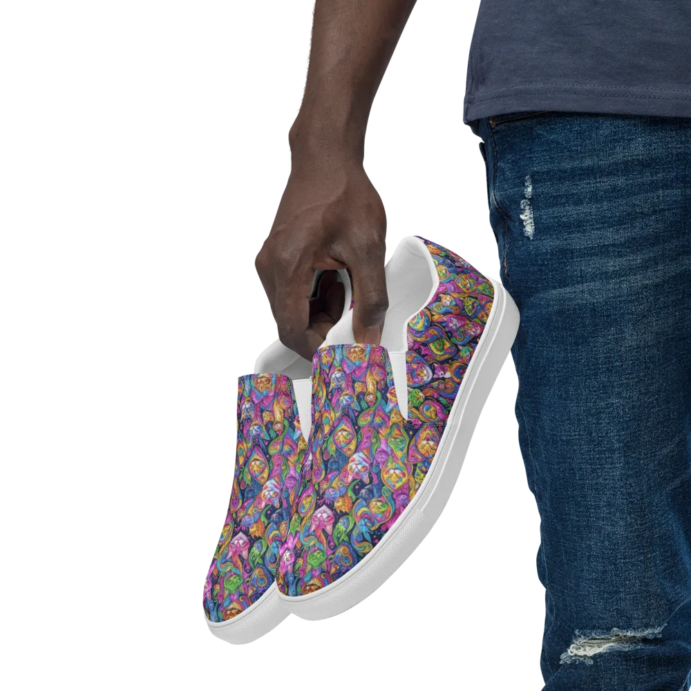 Prismatic Catacomb on Men's Slip-On Canvas Shoes — Left Front