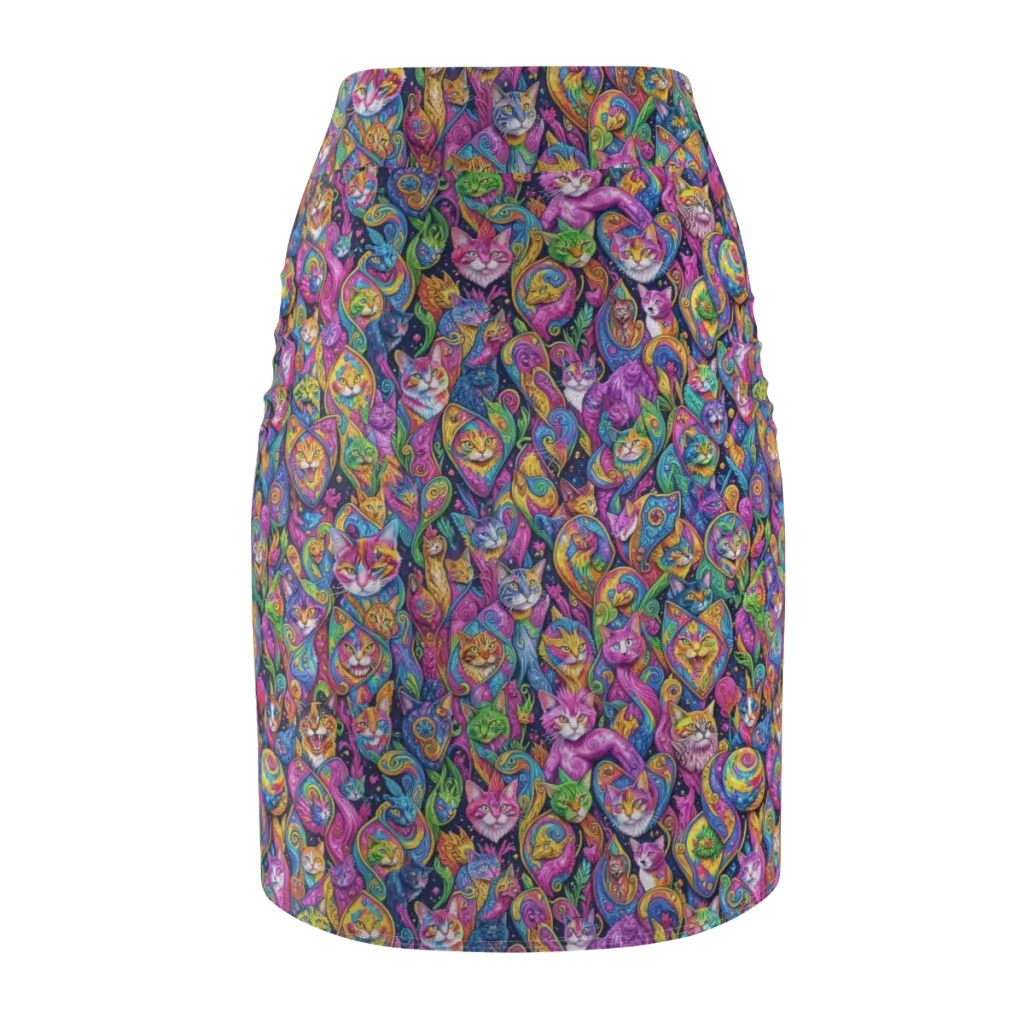 Prismatic Catacomb on Pencil Skirt — Back