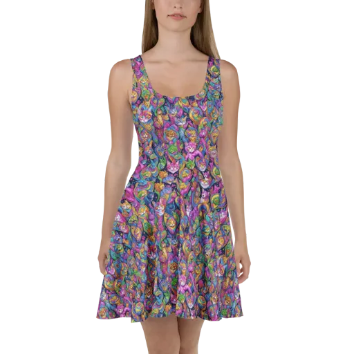 Prismatic Catacomb on a Skater Dress