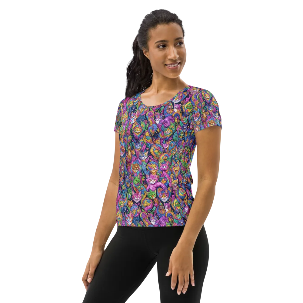 Prismatic Catacomb on Women's Athletic T-Shirt — Left