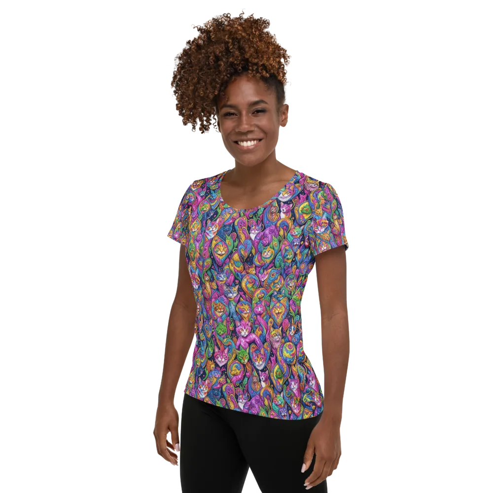 Prismatic Catacomb on Women's Athletic T-Shirt — Left