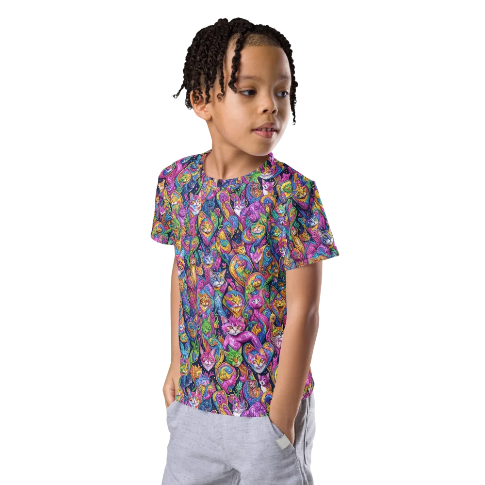 Prismatic Catacomb on Kids Crew Neck T-Shirt — Left Front