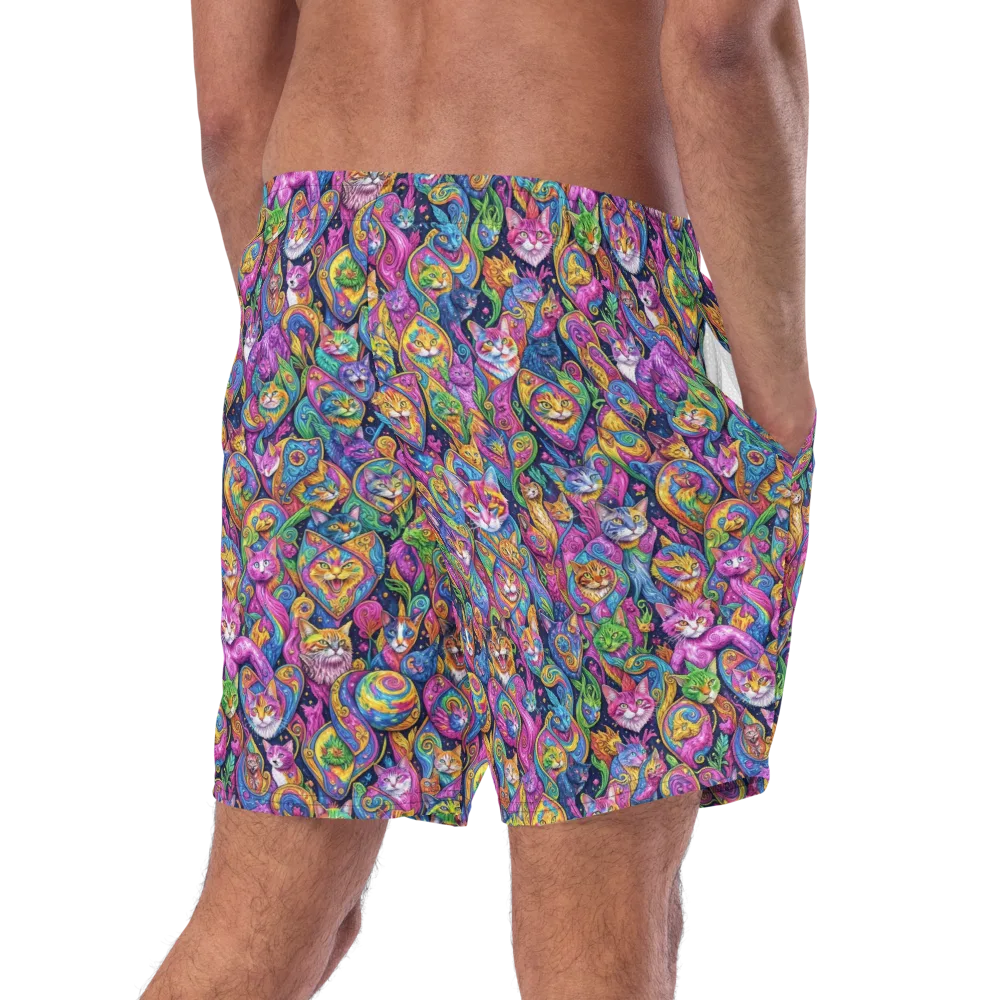 Prismatic Catacomb on Swim Trunks — Right Back