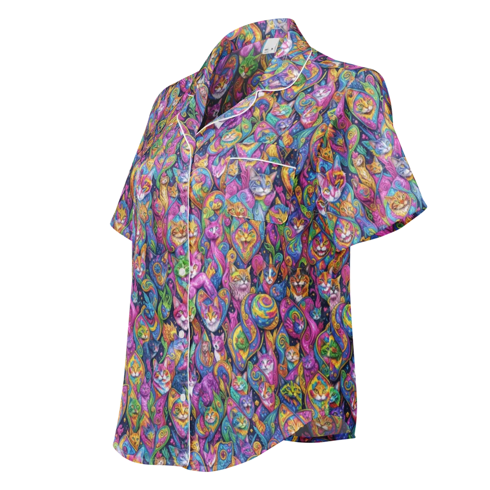 Prismatic Catacomb on Women's Short Sleeve Pajama Top — Left Front