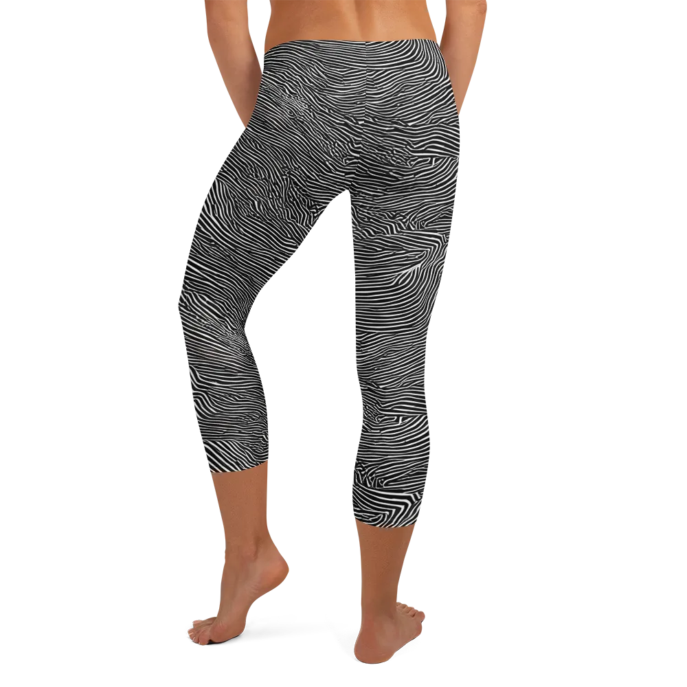 Blacktop Ripples on Capri Leggings — Back