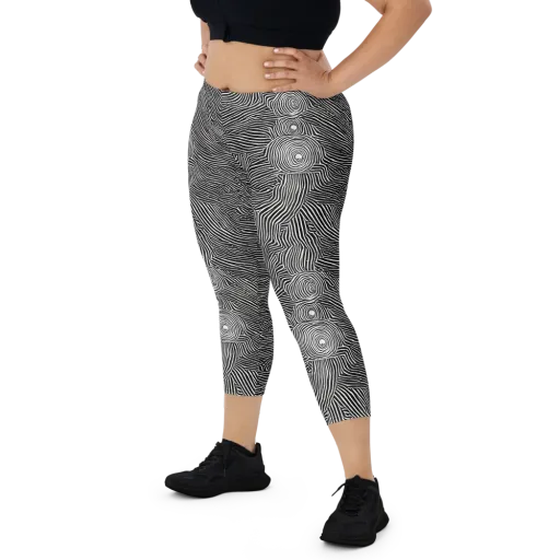 Blacktop Ripples on a Capri Leggings