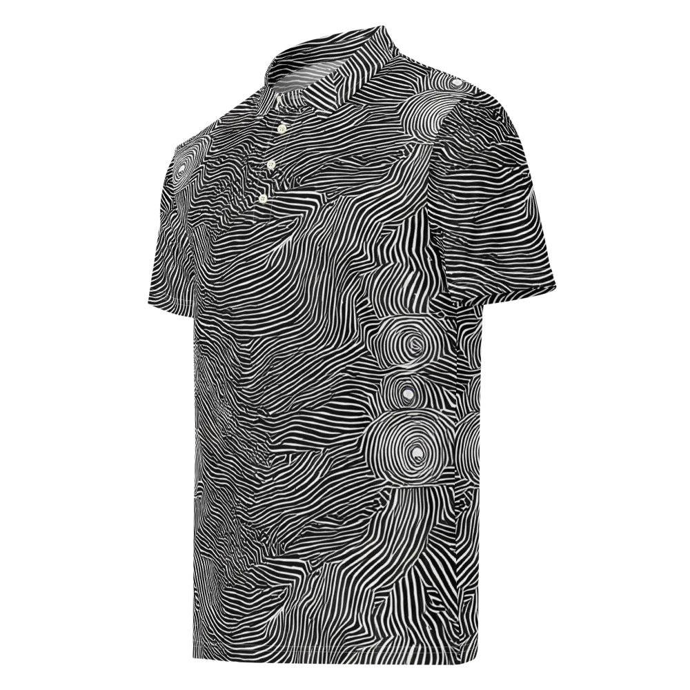 Blacktop Ripples on Men's Slim Fit Polo Shirt — Left Front