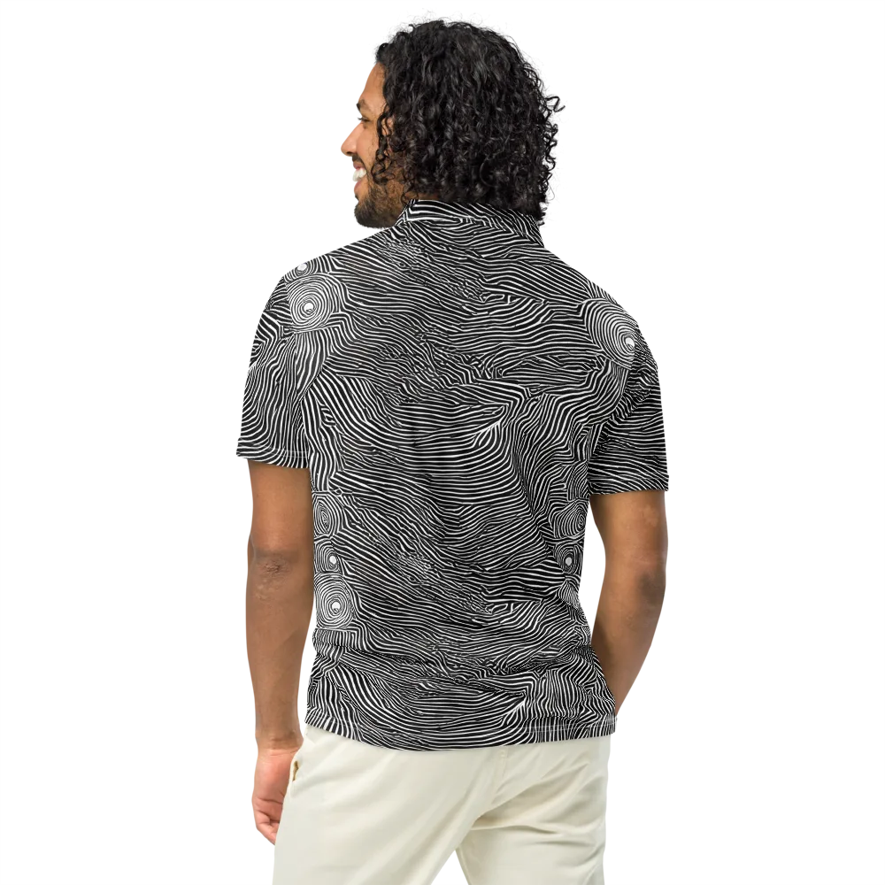 Blacktop Ripples on Men's Slim Fit Polo Shirt — Back