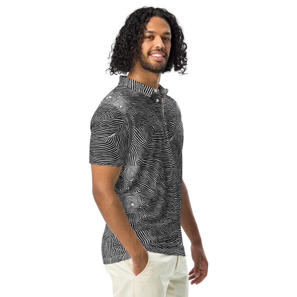 Blacktop Ripples on Men's Slim Fit Polo Shirt — Right Front