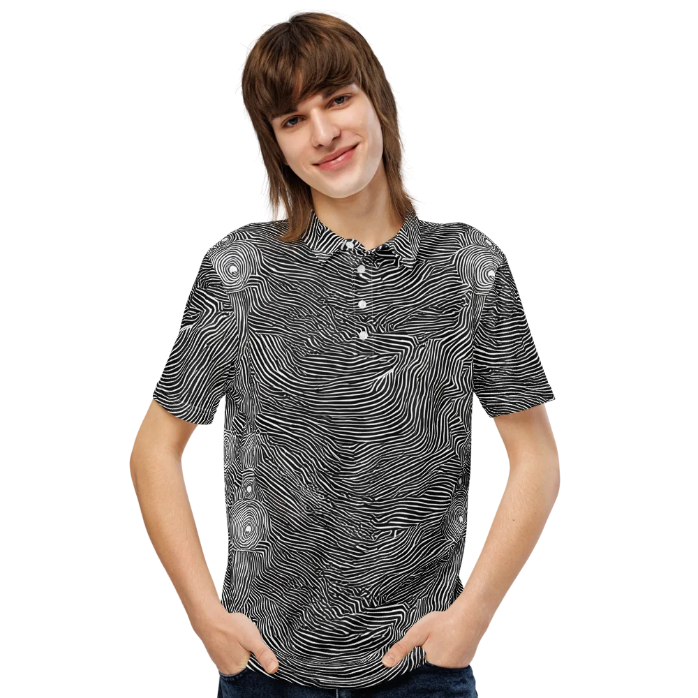 Blacktop Ripples on Men's Slim Fit Polo Shirt — Front