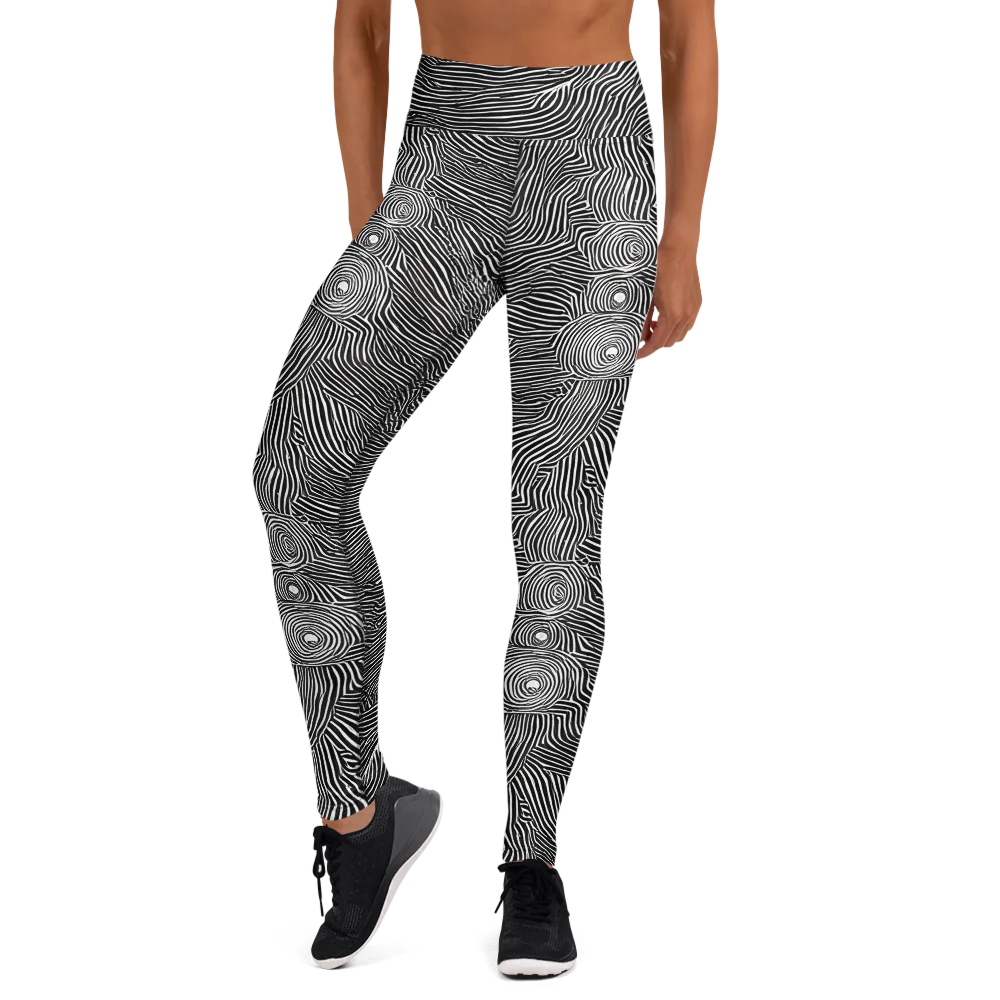 Blacktop Ripples on Yoga Leggings — Front