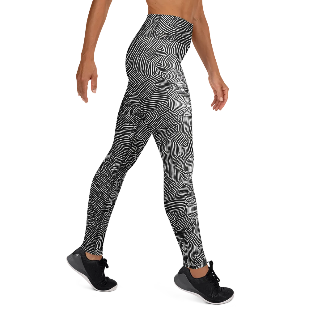 Blacktop Ripples on Yoga Leggings — Right