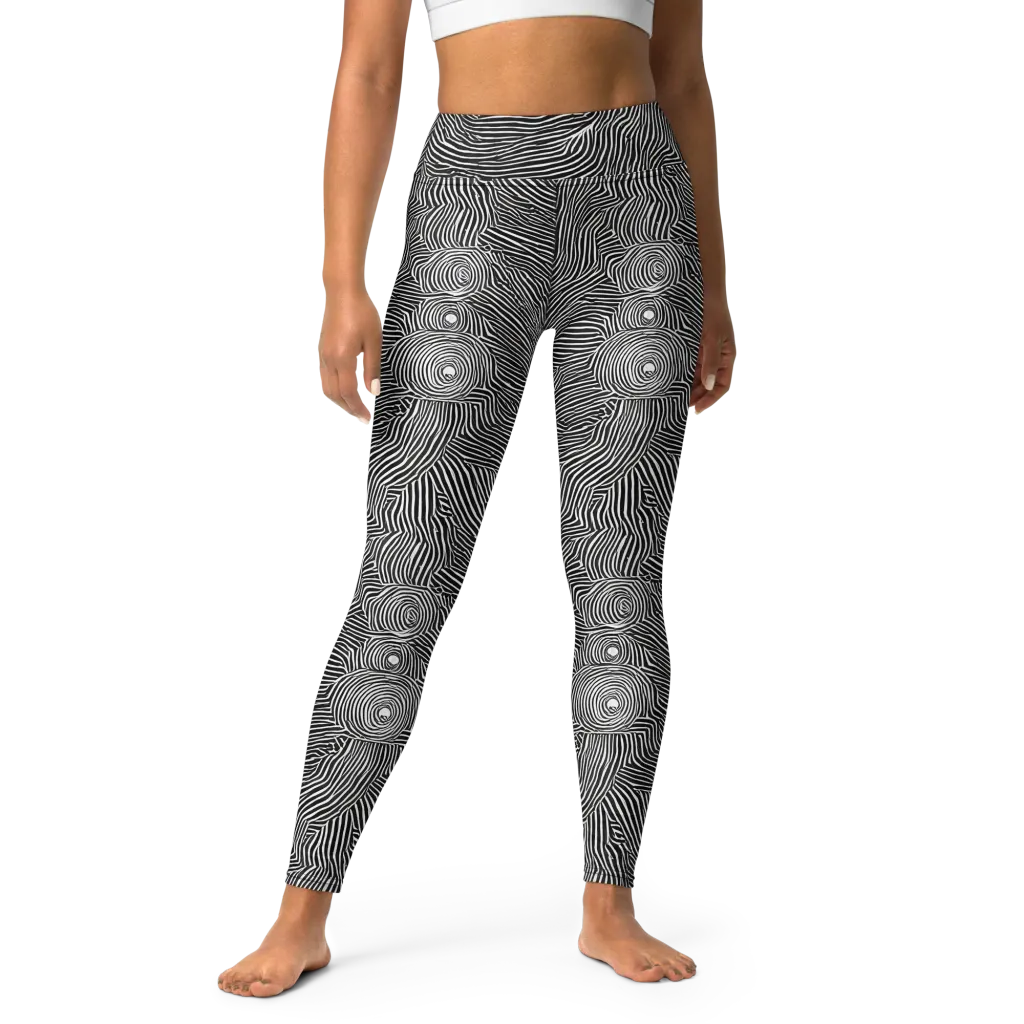 Blacktop Ripples on Yoga Leggings — Front