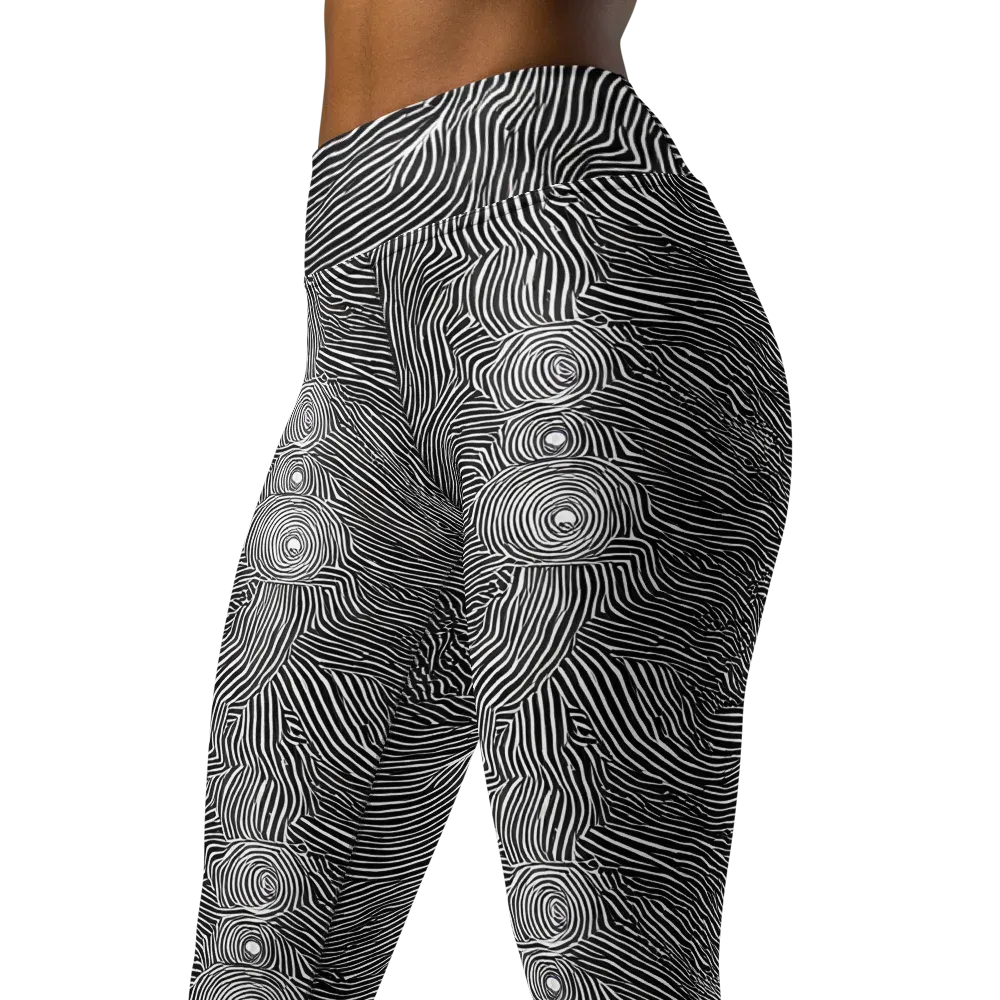 Blacktop Ripples on Yoga Leggings — Left Front