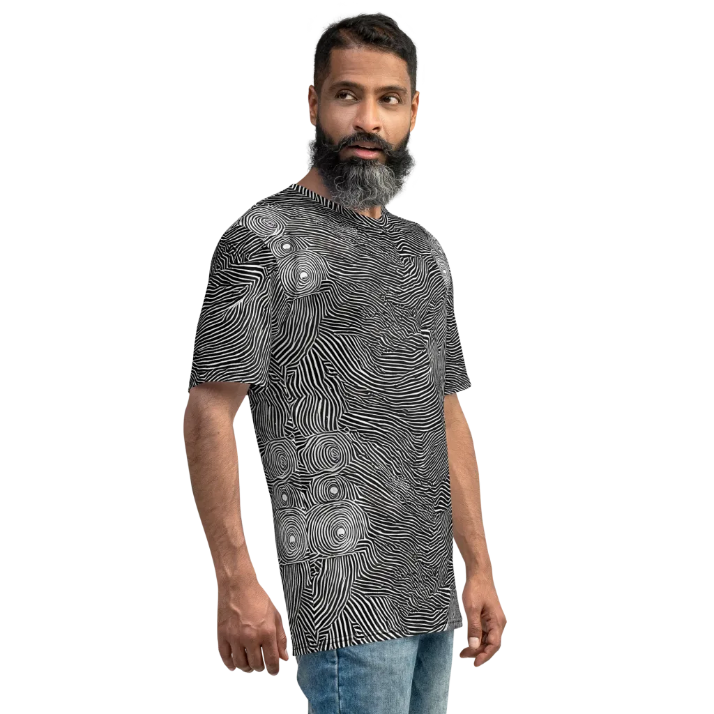 Blacktop Ripples on Men's Crew Neck T-Shirt — Right