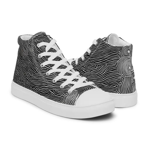 Blacktop Ripples on a Men's High Top Canvas Shoes