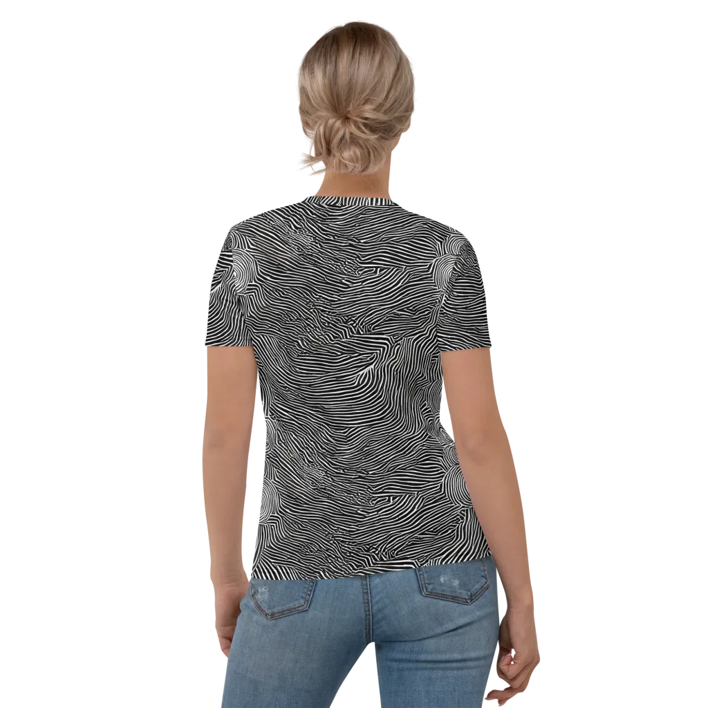 Blacktop Ripples on Women's Crew Neck T-Shirt — Back