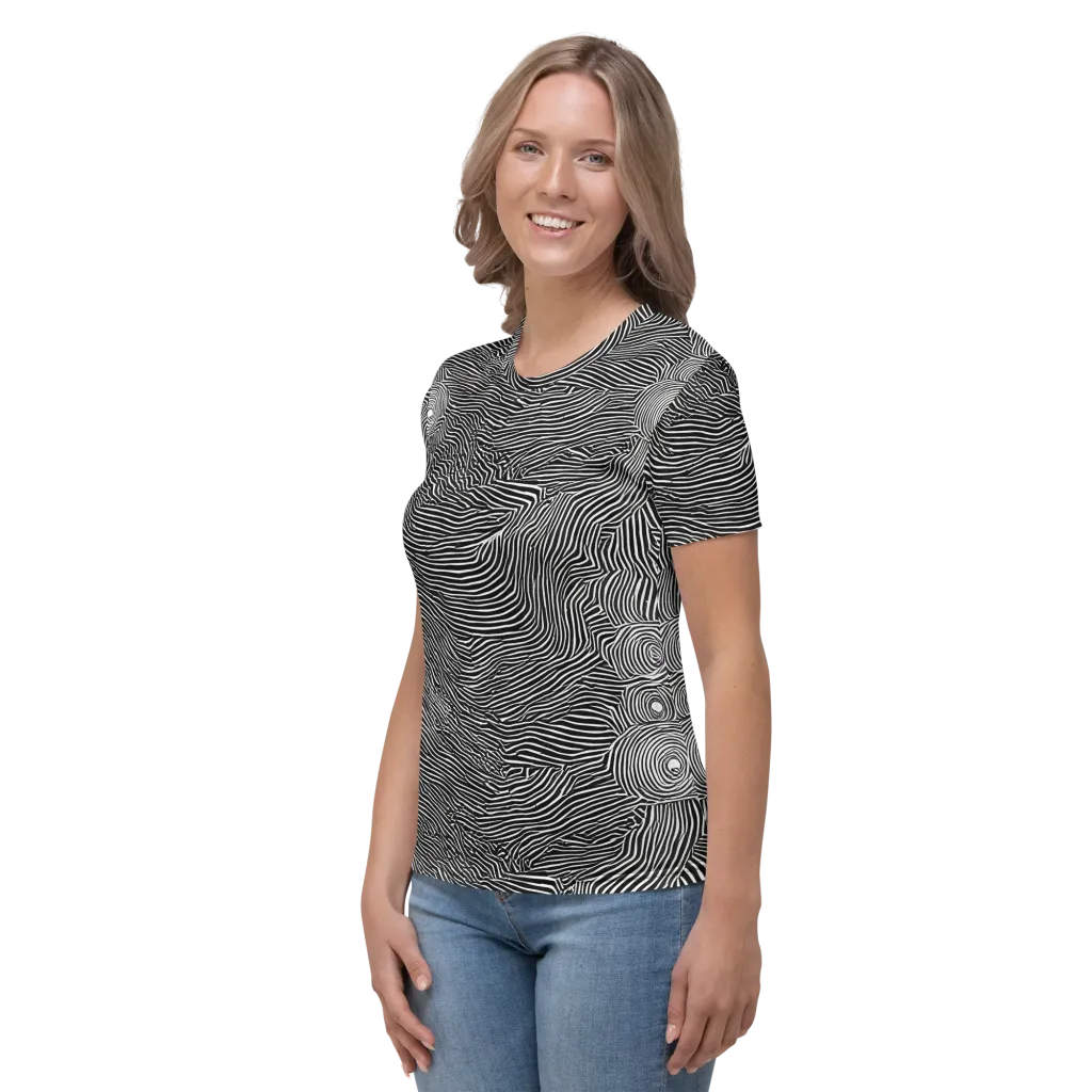 Blacktop Ripples on Women's Crew Neck T-Shirt — Left