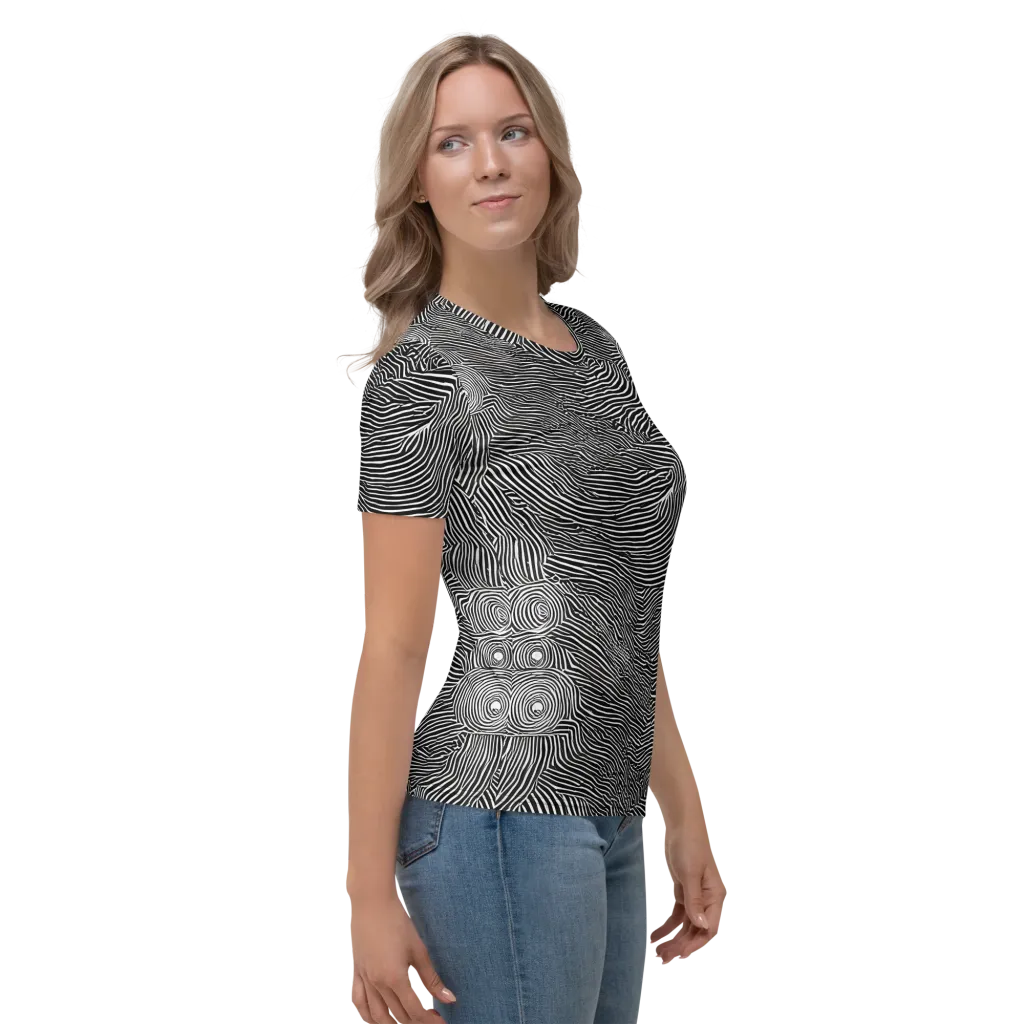 Blacktop Ripples on Women's Crew Neck T-Shirt — Right