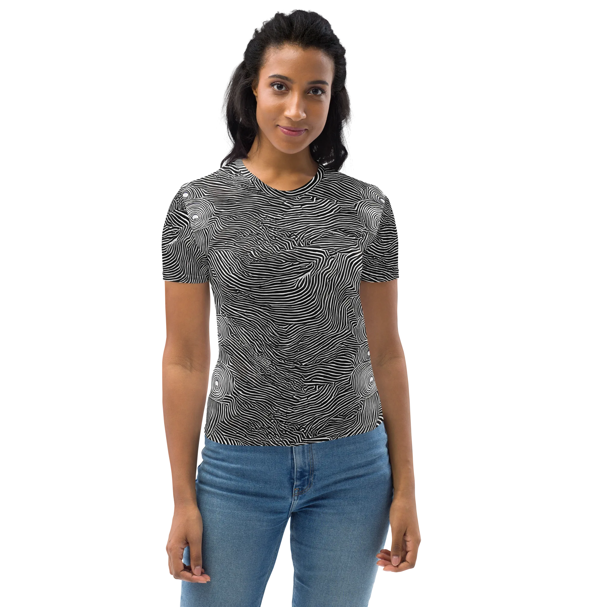 Blacktop Ripples on Women's Crew Neck T-Shirt — Front
