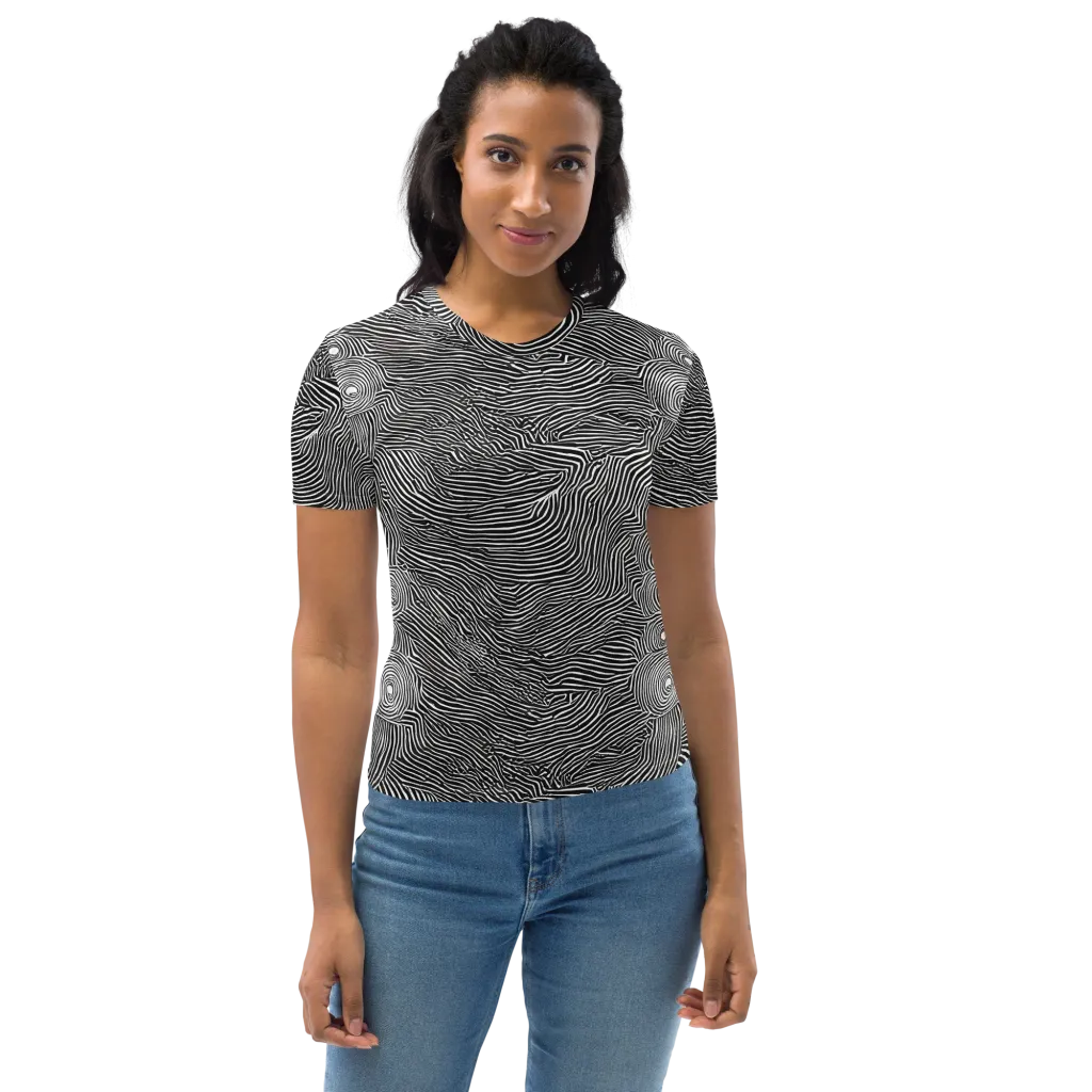 Blacktop Ripples on Women's Crew Neck T-Shirt — Front