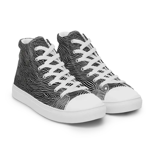 Blacktop Ripples on a Women's High Top Canvas Shoes