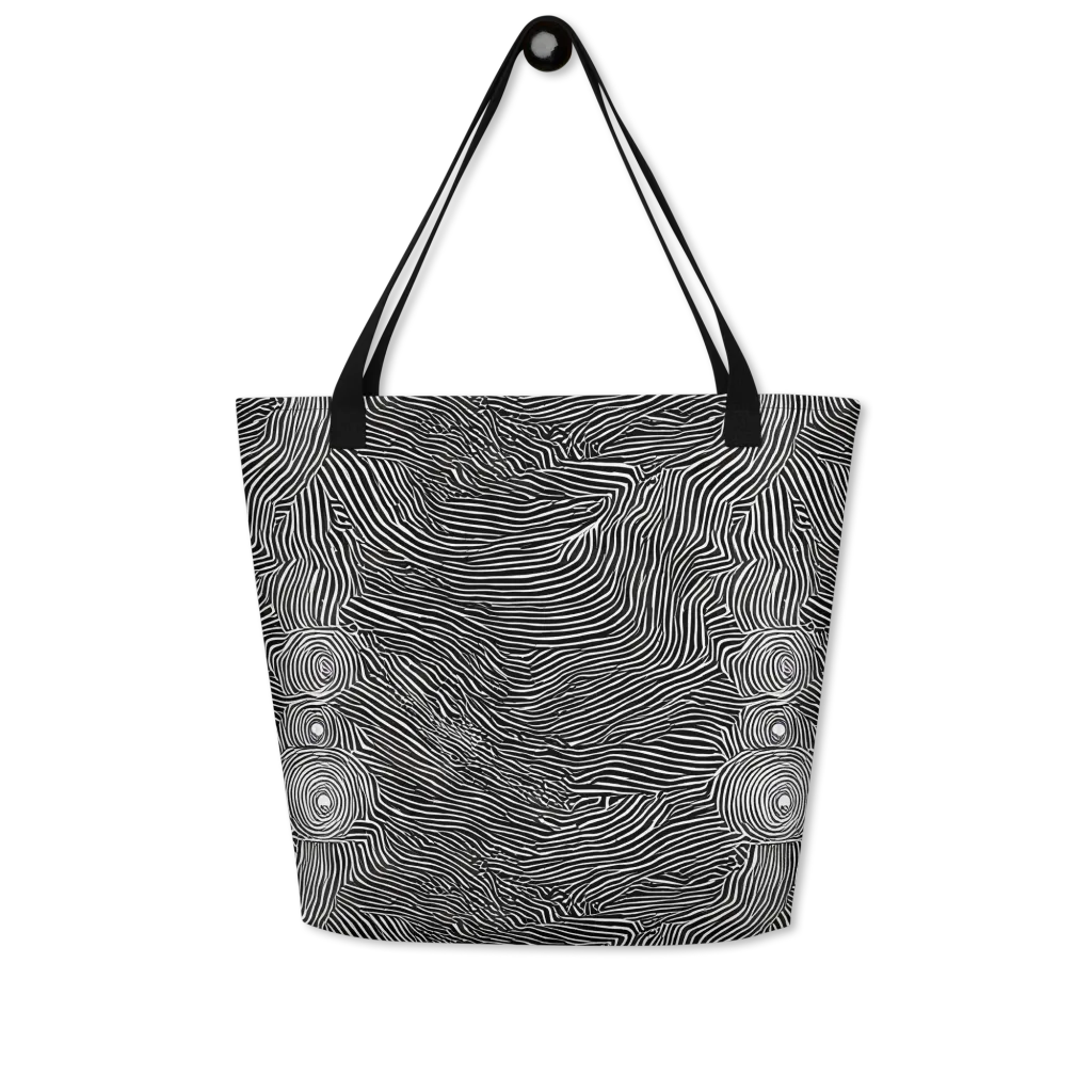 Blacktop Ripples on Large Tote Bag W/ Pocket — Front