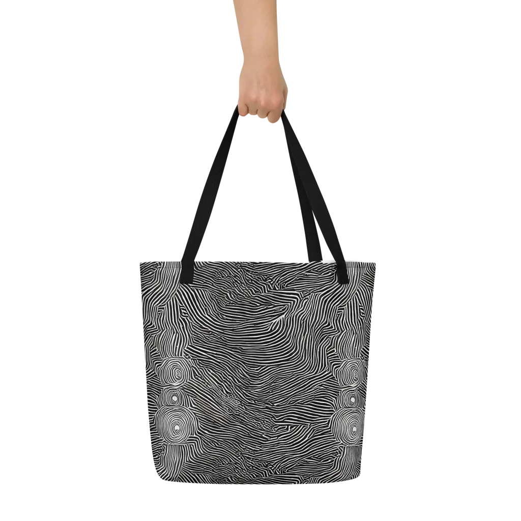 Blacktop Ripples on Large Tote Bag W/ Pocket — Front